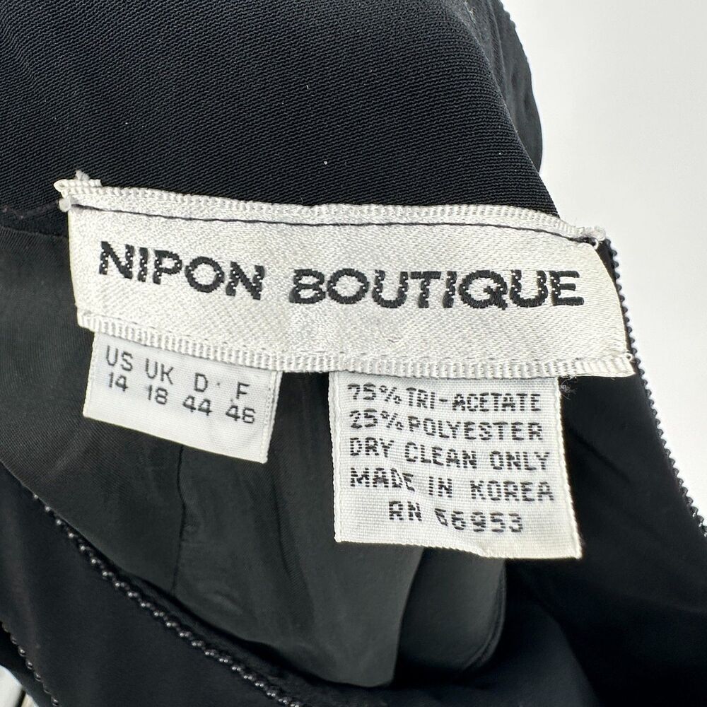 Vintage Cocktail Dress Nipon Boutique Womens Size 14 Black LBD Beaded Timeless - Picture 4 of 10